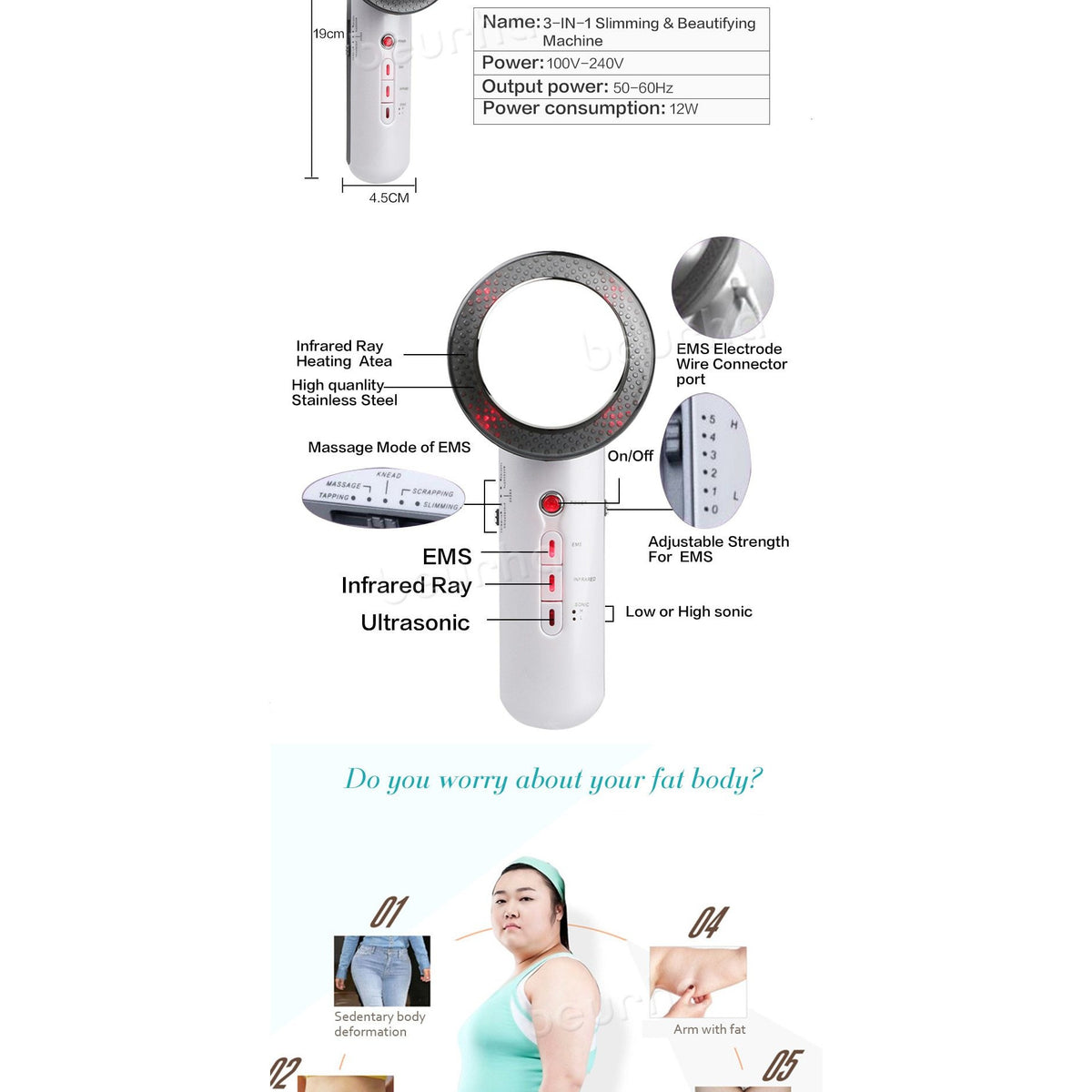 3 in 1 Lipo Body Slimming Massager